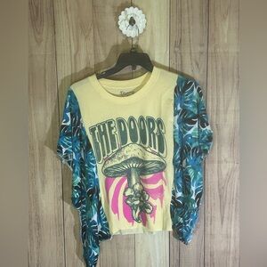 NWT Upcycled The Doors butterfly sleeve top